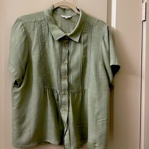 Lucky Brand Pin-tuck Peasant Blouse